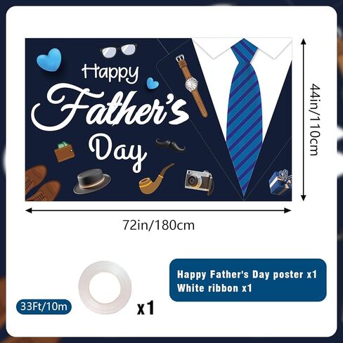 Happy Fathers Day Banner Decorations,Happy Fathers Day Backdrop for Photography, Father's Day Party Decorations for Home Party Photo Booth Prop (Dark Blue, 5.9 x 3.6ft) in Saudi Arabia