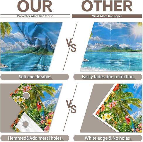 ZTHMOE Fabric 7x5ft Summer Hawaii Beach Photography Backdrop Tropical Palm Trees Blue Sky Ocean Surfboard Flowers Background Luau Party Decorations Aloha Photo Booth Props in Saudi Arabia