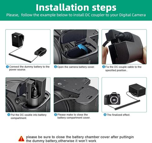 Gonine D-TAP NP-FW50 Dummy Battery Continuous AC Adapter Compatible with Sony Alpha ZV-E10 ZVE10 A6400 A6000 A5100 A6100 A6300 A6500 A7 A7II A7S A7SII RX10 II IV Cameras. in Kuwait