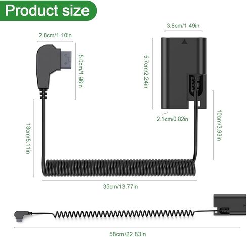 Gonine D-TAP NP-FW50 Dummy Battery Continuous AC Adapter Compatible with Sony Alpha ZV-E10 ZVE10 A6400 A6000 A5100 A6100 A6300 A6500 A7 A7II A7S A7SII RX10 II IV Cameras. in Kuwait