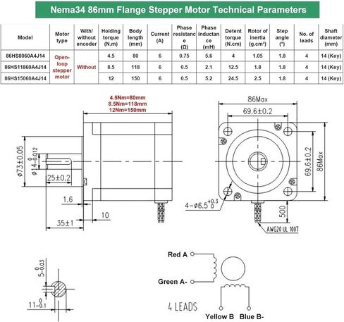Nema34 Stepper Motor Driver Power Kit 86mm 2PH 6A 14mm Shaft 4.5/8.5/12NM Motor 400W Power Supply(Only Drive,12Nm Stepper Motor) in Saudi Arabia
