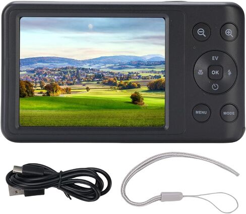 4K Digital Camera,10X Optical Zoom Vlogging Camera, 64MP Front and Rear Selfie Lens, Flash, Compact Cameras for Photography and Video, 3 & 1 Battery (White) in Kuwait