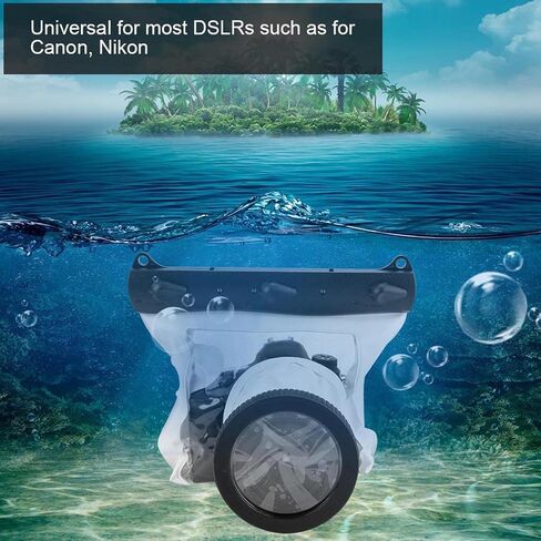 الكاميرا مقاوم للماء ، وصدمة مكافحة مكافحة ختم ، و 20 مترًا تحت الماء ، حقيبة جافة مقاومة للماء ، وحالة غطس حقيبة لكاميرات DSLR (أبيض) in Kuwait