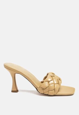 Woven Strap Spool Heel Sandals in Kuwait
