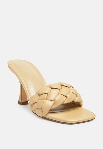 Woven Strap Spool Heel Sandals in Kuwait