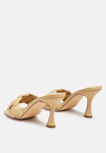 Woven Strap Spool Heel Sandals in Kuwait