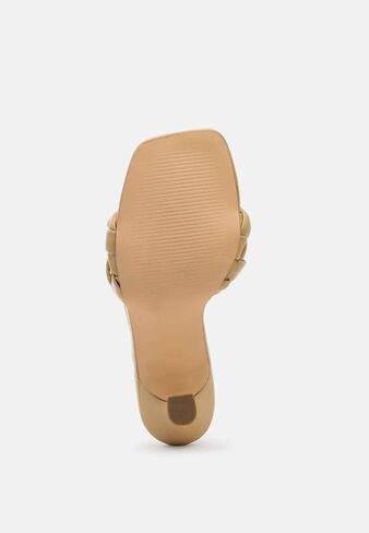 Woven Strap Spool Heel Sandals in Kuwait
