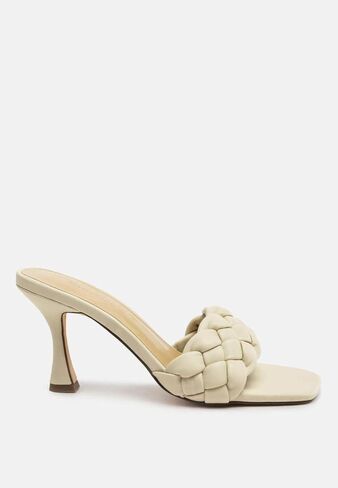 Woven Strap Spool Heel Sandals in Kuwait