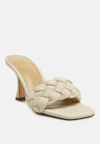 Woven Strap Spool Heel Sandals in Kuwait