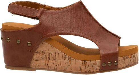 MAKERS SHOES HANNAH Women’s Lightweight Wedge Sandals, Comfortable Design, Velcro Slingback Closure, Easy On-and-Off, Stylish and Versatile in Kuwait
