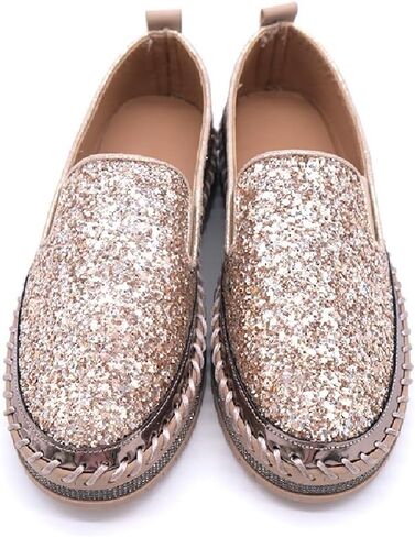 Women's Platform Rhinestones Glitter Fashion Sneakers Comfortable Slip On Flat Loafers Walking Wedding Dress Shoes Casual Shoes in Saudi Arabia