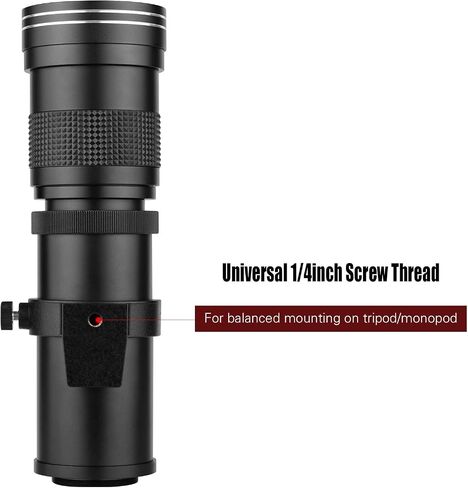 Ando Super Telephoto Zoom Lens F/8.3-16 420-800mm T Mount + UV/CPL/FLD Filter Set + Teleconverter Lens 2X 420-800mm + Adapter Ring T2-EOS Replacement in Saudi Arabia