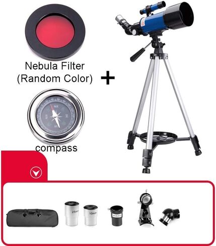 تلسكوب الفلك في الهواء الطلق 70 ملم فتحة 400 ملم جبل تلسكوب التلسكوب Travel Travel Kids Telescopes للبالغين المبتدئين في علم الفلك مع حقيبة حمل وترايبود (الحزمة 3) in Saudi Arabia