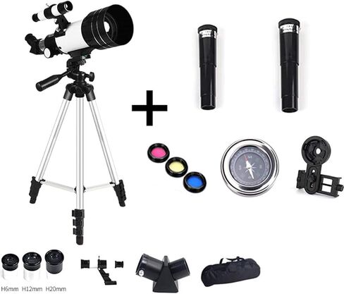 Travel Telescopes Astronomical Telescopes 70mm Aperture Refractor Telescopes for Kids Adults Beginners with Portable Bag and Tripod (Package 3) in Saudi Arabia