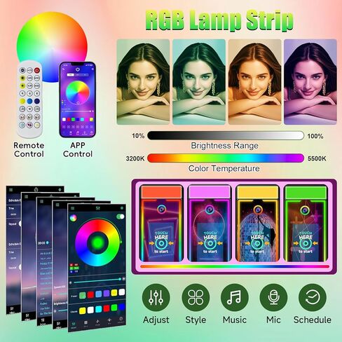 Magic Mirror Photo Booth 65in مع شاشة تعمل باللمس 32 بوصة مع كاميرات علبة الطيران والطابعة وملء الضوء للأحداث استئجار حفلات الزفاف (أسود+كاميرات+طابعة) in Kuwait