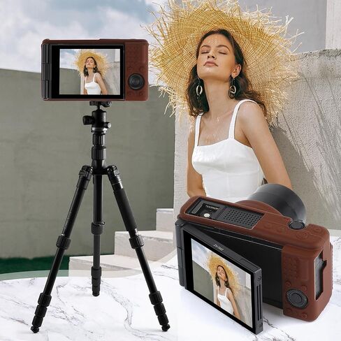 حالة كاميرا ZV-1F ، حالة حماية من السيليكون الناعمة لـ Sony ZV1F/ZV-1M2/ZV-1 Mark II (ليس لكاميرا Vlog ZV1) ، غطاء ZV1F خفيف الوزن (القهوة) in Kuwait