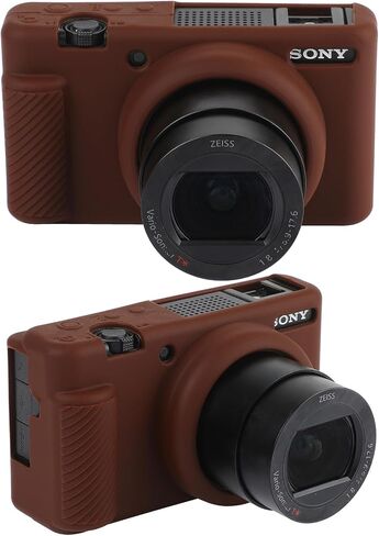 حالة كاميرا ZV-1F ، حالة حماية من السيليكون الناعمة لـ Sony ZV1F/ZV-1M2/ZV-1 Mark II (ليس لكاميرا Vlog ZV1) ، غطاء ZV1F خفيف الوزن (القهوة) in Kuwait