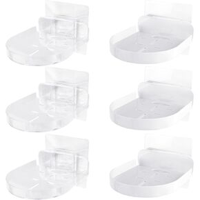 Framendino, 6 Pack Camera Shelf Wall Mount Bedroom Monitor Adhesive Holder White Clear