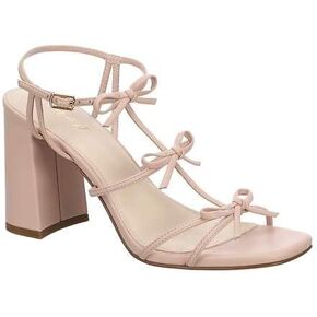 Limelight Sunny - Women's Open Square Toe Block Heeled Sandals with Bow Detailing