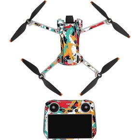 Mini 3 Pro Skin Wrap for DJI Mini 3 Pro Camera Drone Body Arms RC Remote Controller Whole Set Sticker Decal Scratch-Proof Accessories (Mech Door)
