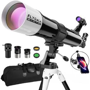 Telescope for Adults High Powered Astronomical,80mm Aperture 900mm Professional Refractor Telescopes for Astronomy Beginners 36-270X FMC with AZ Mount Tripod,Carrying Bag,Phone Adapter
