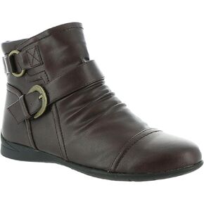 Wanderlust Womens Mandy Faux Leather Flats Ankle Boots Brown 12 Medium (B,M)