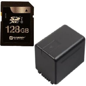 Synergy Digital Accessory Kit, Compatible with Panasonic HC-WXF1 UHD 4K Camcorder includes: SY-SD128GB Memory Card, ACD789 Battery