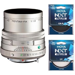 Pentax HD Pentax-FA 77mm f/1.8 Limited Lens, Silver, Bundle with Hoya 49mm UV+CPL Filter Kit