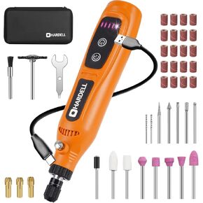 HARDELL Mini Cordless Rotary Tool, 5-Speed Type-C Charging Rotary Tool Kit with 43 Accessories, 3.7V Power Rotary Tool for Sanding, Polishing, Engraving, Carving, Grinding, DIY Crafts