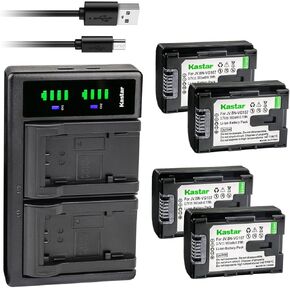 Kastar 1-Pack BN-VG107 Battery and LTD2 USB Charger Replacement for JVC GZ-MG750BEK GZ-MG750BEU GZ-MG750BU GZ-MG750BUC GZ-MG750BUS GZ-MG750RU GZ-MG750RUC GZ-MG750U GZ-MG760 GZ-MG980 GZ-MG980-A
