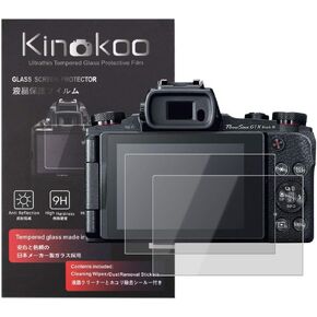 kinokoo EOS M50/EOS M50 Mark II Screen Protector, Tempered Glass Film for Canon EOS M50/EOS M50 Mark II/ M6/M100/ PowerShot G1 X Mark III Digital Camera Crystal Clear Bubble-free/Anti-scratch(2 pack)