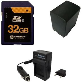 Synergy Digital Accessory Kit, Compatible with Canon XF400 UHD 4K60 Camcorder includes: SDBP827 Battery, SDM-1503 Charger, SY-SD32GB Memory Card