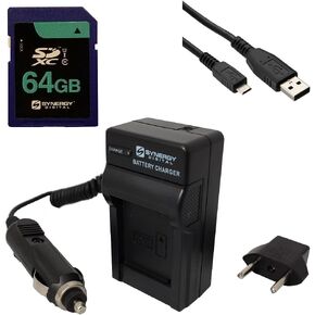 تشمل مجموعة التآزر الرقمية التآزر ، المتوافقة مع الكاميرا الرقمية Olympus Pen-F Digital: كابل USB USBM ، شاحن SDM-1558 ، بطاقة ذاكرة SY-SD64GB