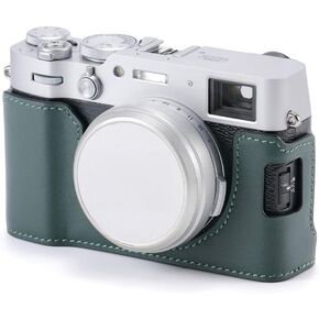 Tilta Leather Camera Case Compatible with Fujifilm X100VI (Green) | Integrated Hand Grip | Bottom Protection | Small Flap for Battery Access | Lightweight & Tripod-Mountable via 1/4"-20 Screw