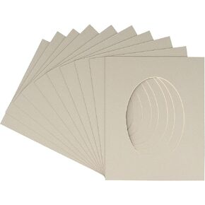 CountryArtHouse Grey Acid Free 16x20 Oval Picture Frame Mat with White Core Bevel Cut for 11x17 Pictures - Fits 16x20 Frame - Pack of 1 Matboard