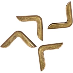 Craftelier - Set of 4 Mini Round Metal Corner Pieces for Scrapbooking and Other Craft Projects Such as Albums, Notebooks, Layouts or Planners | Size 16,8 x 3,6 x 3 mm - Vintage Bronce Colour