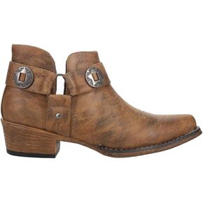 ROPER Womens Ava Harness Snip Toe Casual Boots Ankle Low Heel 1-2" - Brown