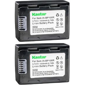 Kastar Battery (2-Pack) for Samsung IA-BP105R and Samsung HMX-F80 HMX-F90 HMX-F800 HMX-F900 SMX-F50 SMX-F53 SMX-F54 SMX-F500 SMX-F501 SMX-F530 SMX-F70 SMX-F700 HMX-H300 H303 H304 H305 HMX-H320