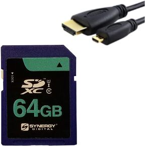 Synergy Digital Accessory Kit, Compatible with Panasonic HC-V800 Camcorder includes: HDMI6FMC AV & HDMI Cable, SY-SD64GB Memory Card
