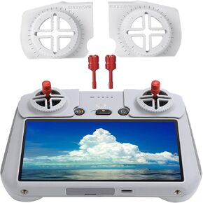 RC Speed Controller + Lengthen Control Sticks for DJI Air 3 Mini 3 Pro Mavic 3 RC/RC 2 Remote Controller Cover Accessories Joystcik Thumbstick Rockers Fixator Adjustable - Red