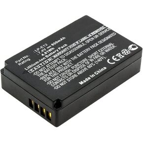 Synergy Digital Camera Battery, Compatible with Canon PowerShot SX70 HS Digital Camera, (Li-ion, 7.4V, 650mAh) Ultra High Capacity, Replacement for Canon LP-E12 Battery