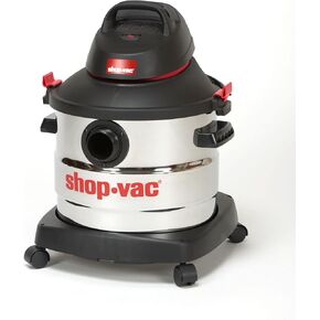 Shop-Vac 5989405 8 Gallon Wet/Dry Vacuum, 6.0 Peak HP, Stainless Steel, 12 Ft Hose, Ideal for Home & Commercial Use