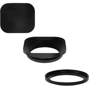 Camera Square Metal Lens Hood Universal Retro Reduce Light for Fujifilm for Leica 37/39/43/46/49/52mm(43mm)