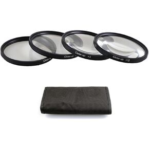 Four-in-one Close-up Lens Set, Magnification Filter, Universal Camera, Macro Recording Tool, Photo Accessories, Various Dioptres (72 mm)