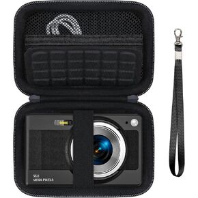 Carrying Case for CAMKORY/for Lecnippy/for Lecran/for ROQIOO Digital Camera, Digital Point and Shoot Camera Storage Holder Travel Bag with Mesh Pocket for Battery, USB Cable, SD Card, Pink in Saudi Arabia