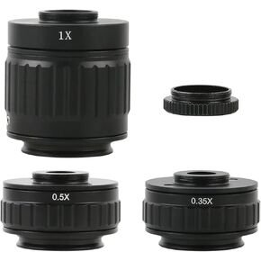 1X 0.35X 0.5X C Mount Lens Adapter Adjustable Camera Installation C Mount Adapter to New Type Trinocular Stereo Microscope(0.35X)