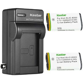 Kastar 1-Pack KLIC-8000 Battery and AC Wall Charger Replacement for Kodak Pocket Video Camera PlaySport ZX1, Pocket Video Camera ZXD, Z885, Z1012 is, Z1015 is, Z1085 is, Z1485 is, Z8612 is Camera