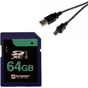 مجموعة ملحقات رقمية في Synergy ، متوافقة مع Canon Vixia HF G50 UHD 4K Camcorder تشمل: Cable USB5Pin USB ، بطاقة ذاكرة SY-SD64GB