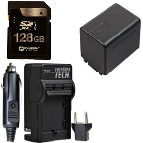 Synergy Digital Accessory Kit, Compatible with Panasonic HC-W580K Full HD Camcorder includes: SY-SD128GB Memory Card, PT58 Charger, ACD790 Battery