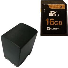 Synergy Digital Accessory Kit, Compatible with Canon VIXIA GX10 UHD 4K Camcorder includes: SDBP827 Battery, SY-SD16GB Memory Card